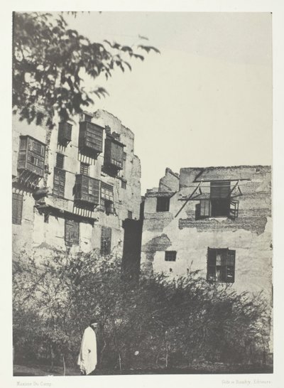 Maison et jardin dans le quartier Frank, Le Caire, 1849-51, imprimé en 1852 - Maxime Du Camp