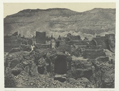 Médinet-Habou, Ruines de la Ville de Papa, Thèbes, 1849-51, imprimé en 1852 - Maxime Du Camp