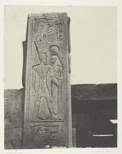 Palais de Karnak, Pilier devant le Sanctuaire de Granit; Thèbes - Maxime Du Camp