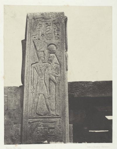 Palais de Karnak, pilier devant le sanctuaire de granit, Thèbes - Maxime Du Camp