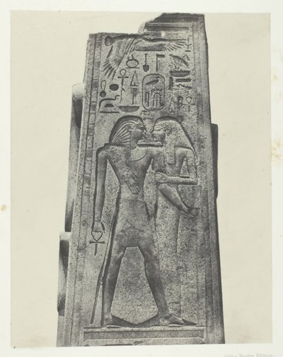 Palais de Karnak, pilier devant le sanctuaire de granit, Thèbes, 1849-51, imprimé en 1852 - Maxime Du Camp