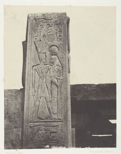 Palais de Karnak, Pilier devant le Sanctuaire de Granit; Thèbes - Maxime Du Camp