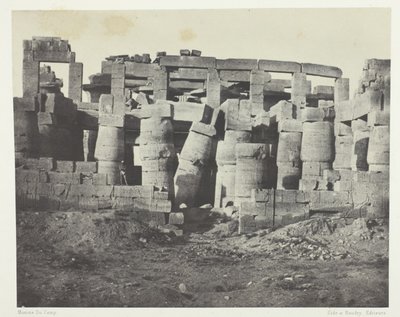 Palais de Karnak, Salle Hypostyle prise au Nord; Thèbes - Maxime Du Camp