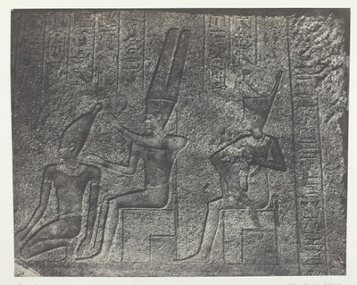 Palais de Karnak, sculptures extérieures du sanctuaire de granit, Thèbes, 1849-51, imprimé en 1852 - Maxime Du Camp