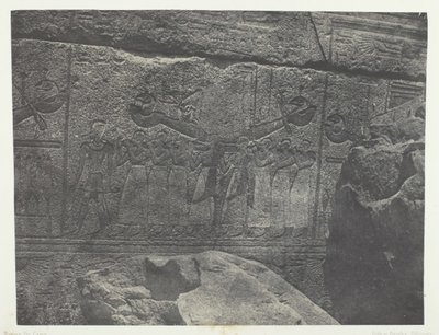 Palais de Karnak, sculptures extérieures du sanctuaire de granit, Thèbes, 1849-51, imprimé en 1852 - Maxime Du Camp