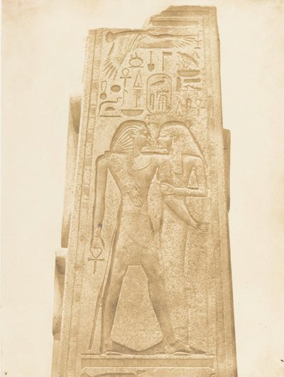 Pilier du Sanctuaire de granit du Palais de Karnac Bas-relief représentant le Pharaon - Maxime Du Camp