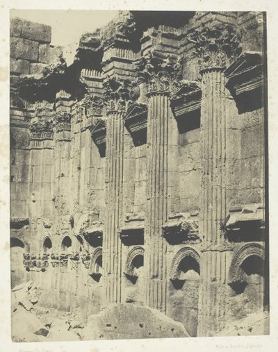 Temple de Jupiter à Baalbeck Héliopolis, Intérieur du Naos, Syrie, 1849-51, imprimé 1852 - Maxime Du Camp