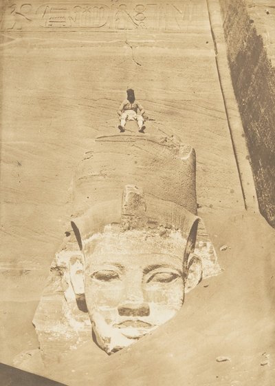 Colosse le plus occidental du temple de Re, Abou Simbel, 1850 - Maxime Du Camp