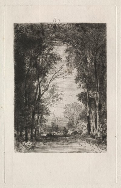 Voyageur sur une route dans une forêt, 1866 - Maxime Lalanne
