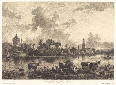 Animaux au Pâturage - Maxime Lalanne after Nicolaes Pietersz Berchem