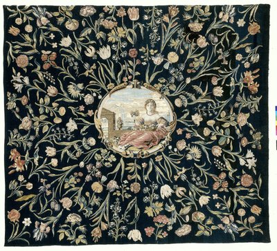 Nappe avec la personnification de Flora et un motif floral - Maximiliaan van der Gucht (possibly)