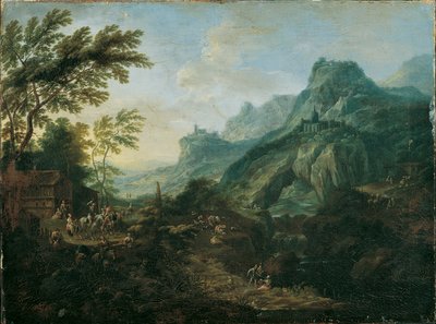 Paysage montagneux idéal avec ferme - Maximilian Joseph Schinnagl