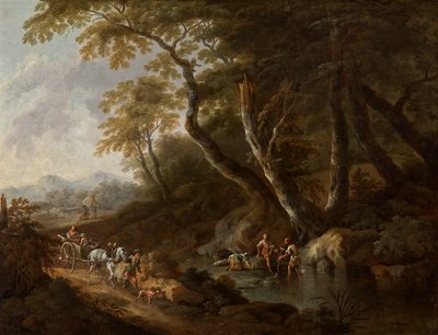 Paysage forestier avec plan d