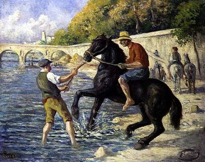 Baignade des chevaux, vers 1910 - Maximilien Luce