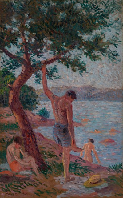 Saint-Tropez, baigneurs sous la pinède - Maximilien Luce
