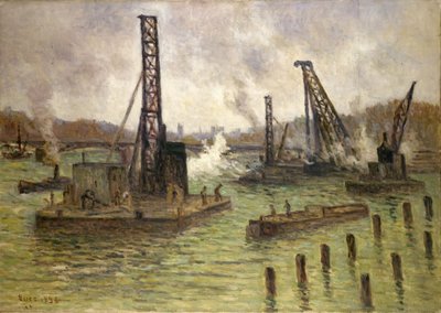 Travail sur la Seine, Pont des Saints-Pères - Maximilien Luce