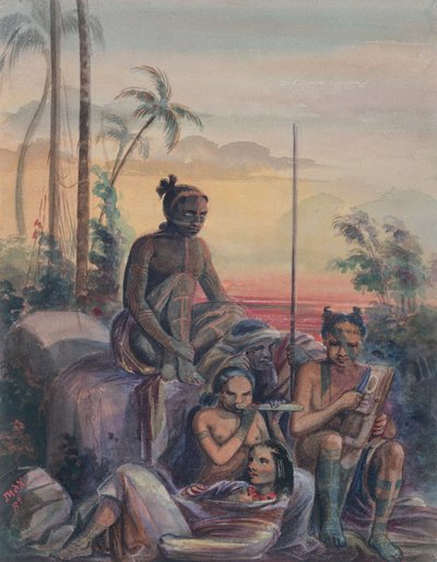 Habitants des îles Marquises, c.1841-48 - Maximilien Radiguet