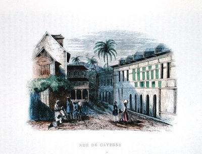 Rue de Cayenne, Guyane française, illustration de 