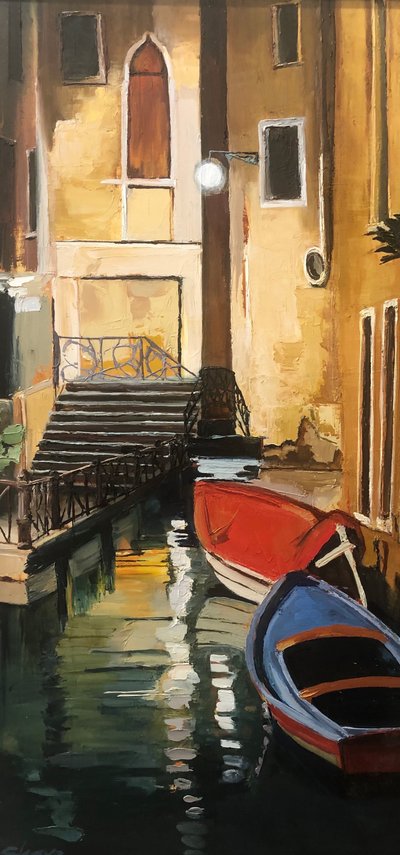 Bateaux-maisons en soirée - Maxine Shore
