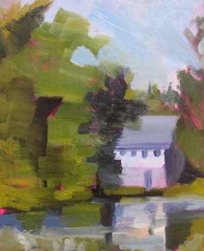 Maison au bord du lac dans le style impressionniste - Maxine Shore