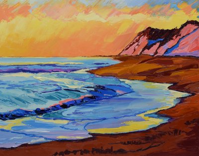 Un coucher de soleil éclatant sur la côte - Maxine Shore