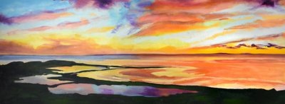 Un coucher de soleil éclatant sur la côte - Maxine Shore