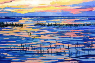 Coucher de soleil flamboyant sur les marais - Maxine Shore
