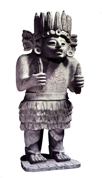 Civilisation précolombienne : statue maya représentant le dieu des servantes. Paris, Musée de l