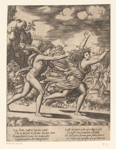 Apollon poursuit Daphné - Meester van de Dobbelsteen