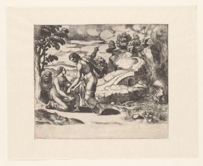 Vénus envoie Psyché à une source gardée par des dragons - Meester van de Dobbelsteen