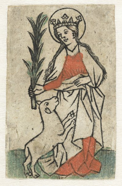 Sainte Agnès - Meester van de Olijfberg uit de Verzameling Dutuit