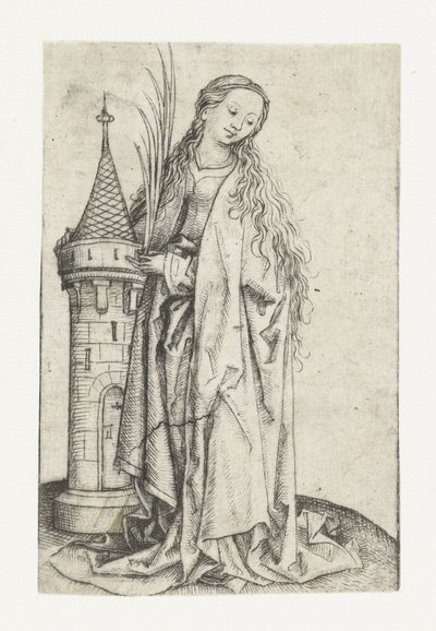 Sainte Barbe (grande version) - Meester van het Amsterdamse Kabinet