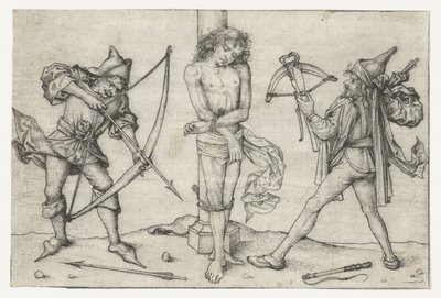 Saint Sébastien avec des archers - Meester van het Amsterdamse Kabinet