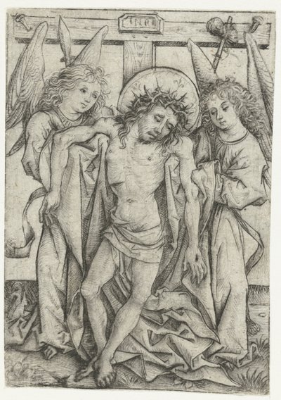 Le corps du Christ soutenu par deux anges - Meester van het Amsterdamse Kabinet