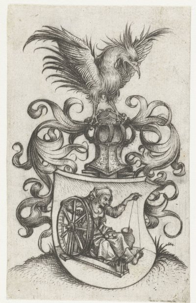 Blason avec vieille femme tordue - Meester van het Amsterdamse Kabinet