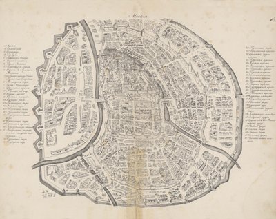 Carte de Moscou. De : Augustin von Meyerberg et son voyage en Russie, 1661 - Meierberg