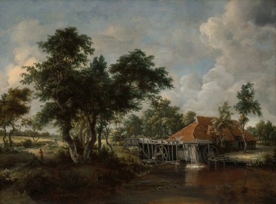 Le Moulin à eau au grand toit rouge - Meindert Hobbema