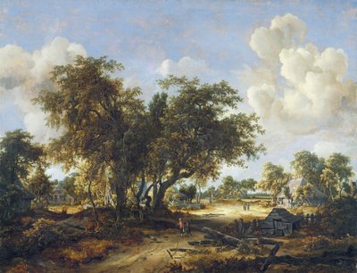 Paysage boisé avec cottages, 1665 - Meindert Hobbema