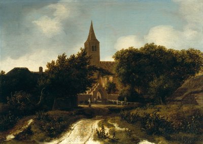 Paysage boisé avec figures près d