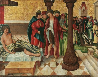 Guérison miraculeuse de la jambe par les saints Côme et Damien - Meister der Legendenszenen