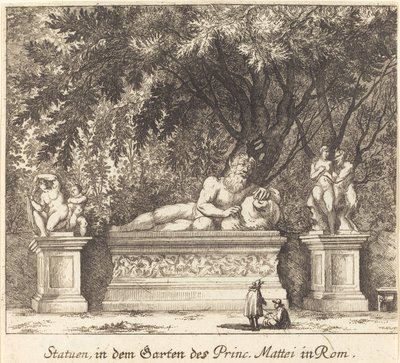 Jardins du Prince Mattei, Rome - Melchior Küsel after Johann Wilhelm Baur