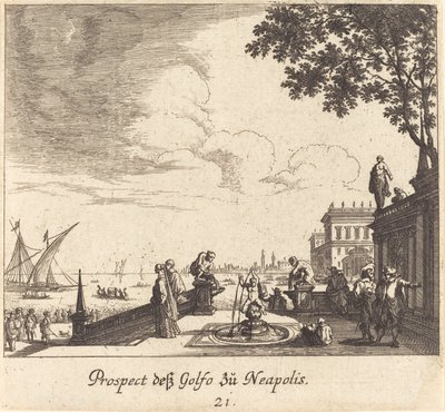 Vue du golfe de Naples - Melchior Küsel after Johann Wilhelm Baur