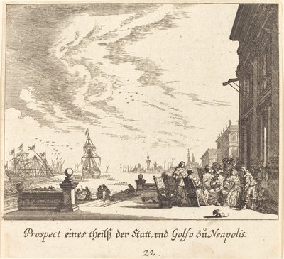 Vue du golfe de Naples - Melchior Küsel after Johann Wilhelm Baur