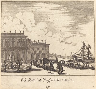 Vue de Meers - Melchior Küsel after Johann Wilhelm Baur