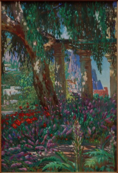 Paysage à Capri : Vue sur une rangée de colonnes - Melchior Lechter