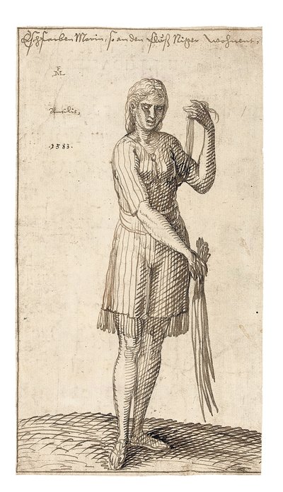 Femme nigériane tenant des roseaux, 1583 - Melchior Lorck