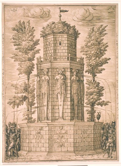 Fontaine avec cariatides - Melchior Lorck