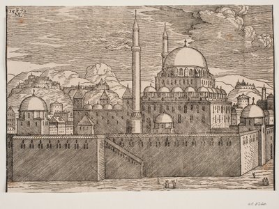 Image idéalisée de la mosquée Bayazidiye, vue du sud-est - Melchior Lorck