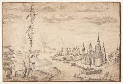 Paysage avec une ville - Melchior Lorck