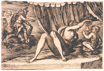 Mars, Vénus tenant une poire, et un enfant - Melchior Lorck